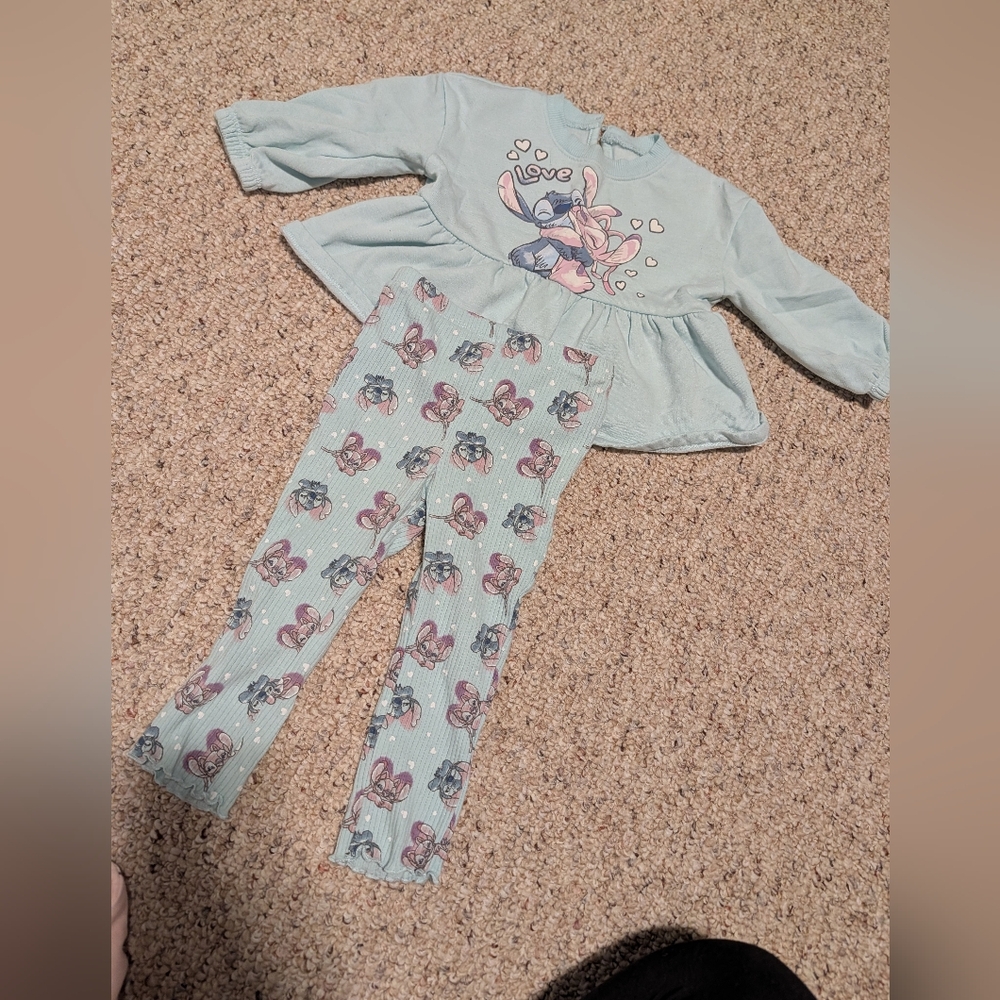 Disney Baby Mint Green Outfit with Character Design